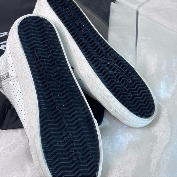 VINTAGE HAVANA Womens WhiteZipperAdjustable  Gadol Platform Lace-Up Leather Flat - Picture 7 of 13